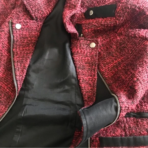 Lucky Brand Textured Tweed Moto Jacket - Picture 2 of 7